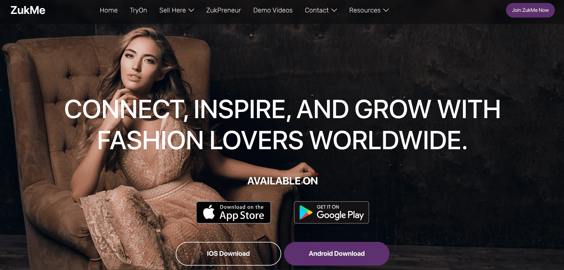 Screenshot of Zukme Web Platform